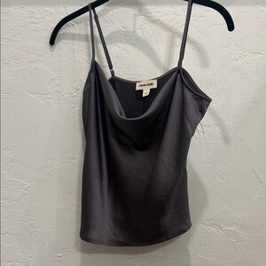 Open Edit Women's Dark Gray Cowl Neck Camisole